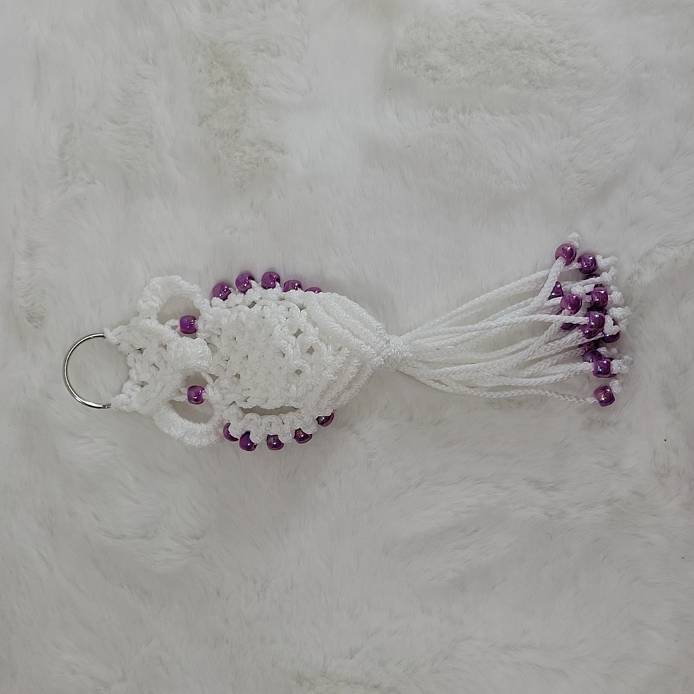 Macrame Owl KeyChain Purple